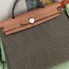 Brown canvas / camel brown leather (silver hardware)