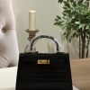 Black croc (gold hardware)