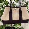 Beige canvas (dark brown leather)