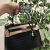 Black croc (silver hardware)